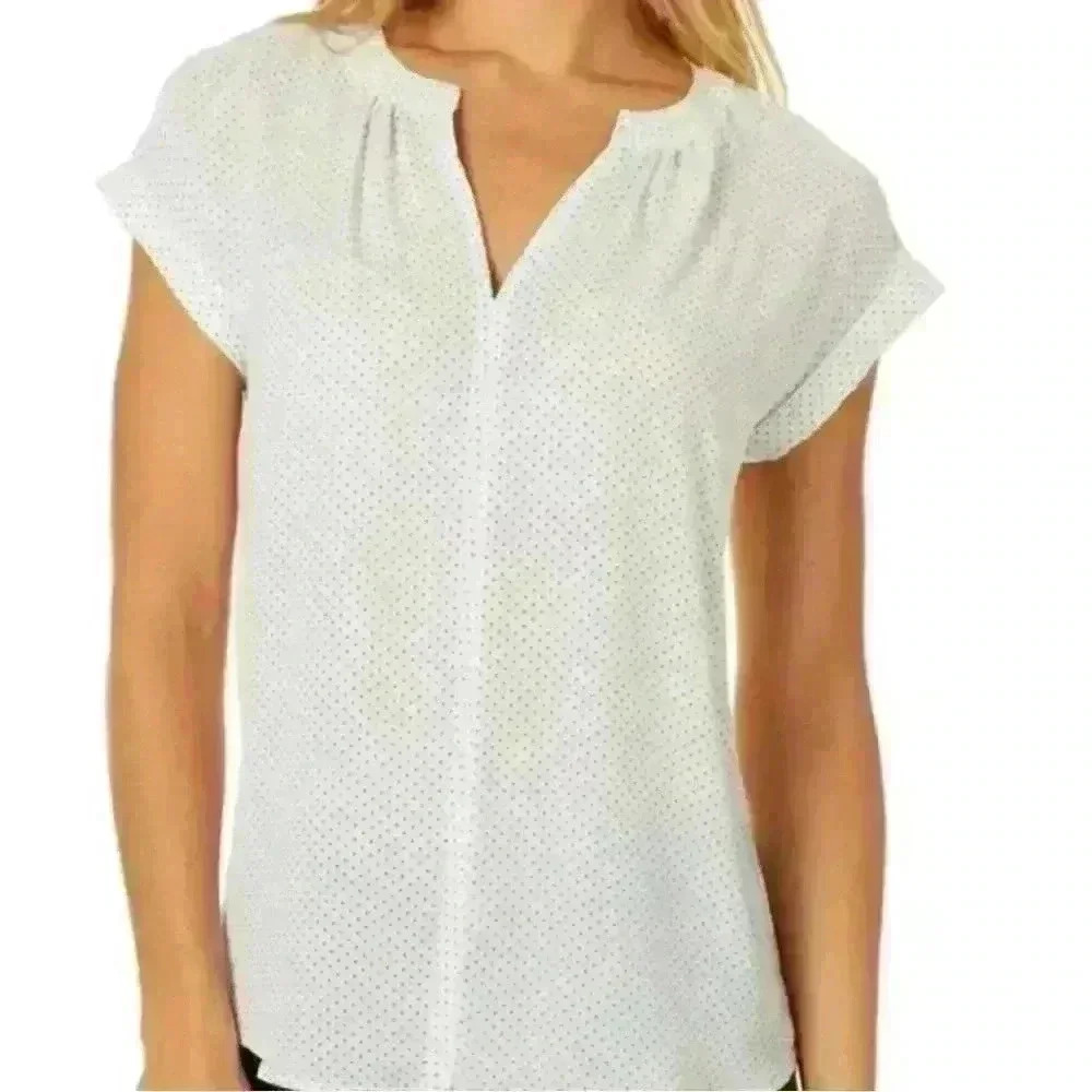 Philosophy Women’s Sheer Black and White Polka Dot Blouse Size XSmall
